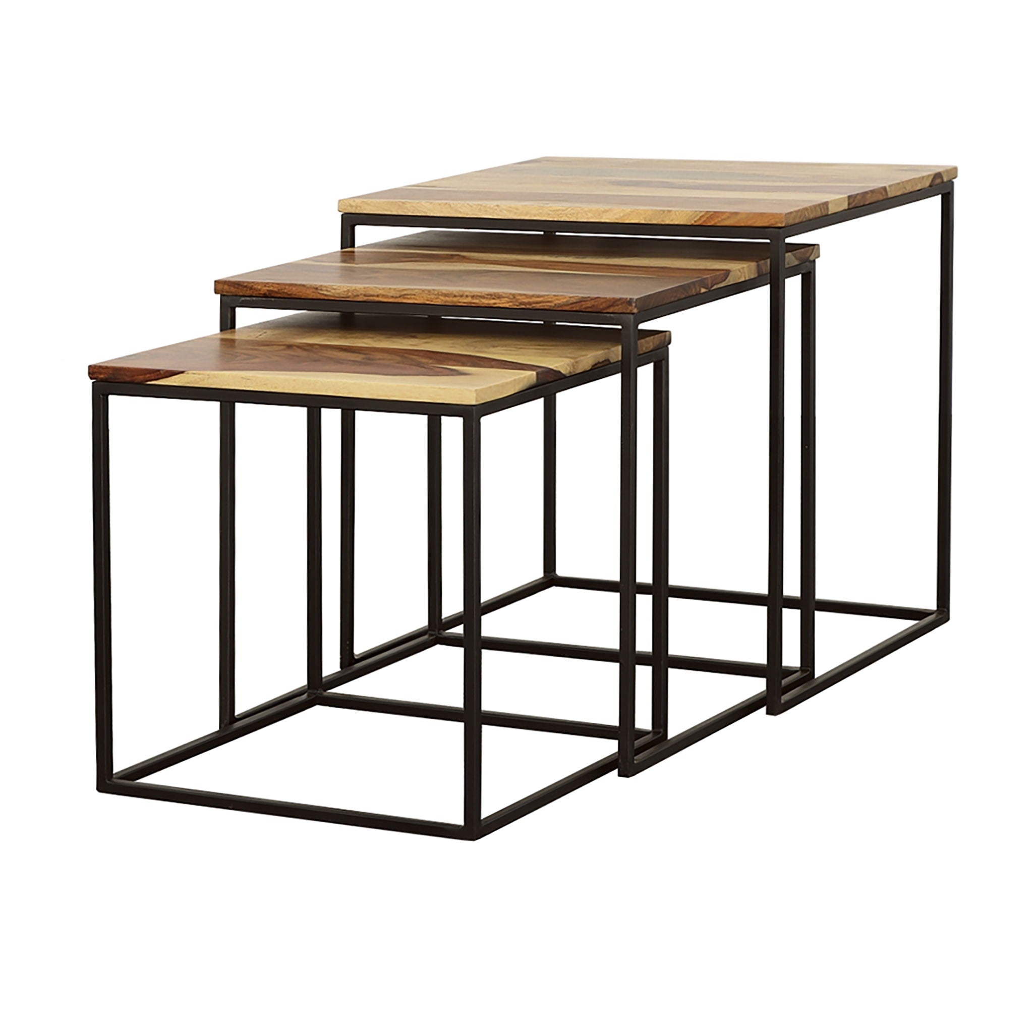 3 Piece Nesting Design Table Set - Brown by HouseOfZazla