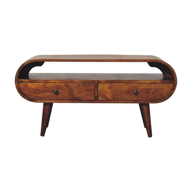Solid Wood Circular TV Stand by Unique Piece Furniture