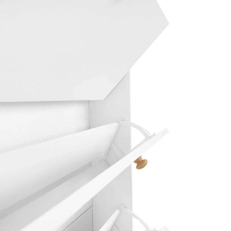On Trend Multifunctional Tipping Bucket Shoe Cabinet With Storage Shelf & 6 Flip Drawers by HouseOfZazla