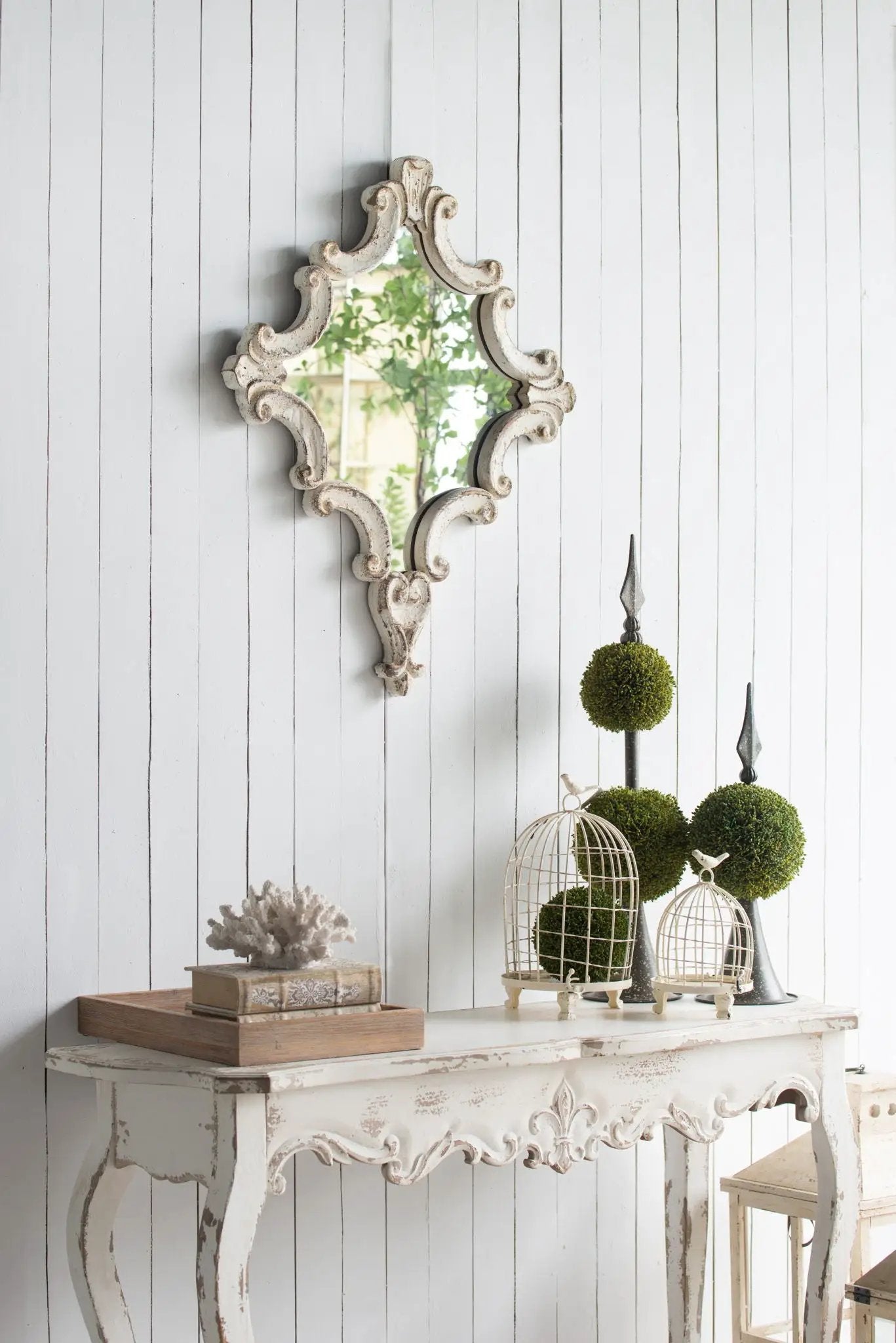 Slimline wash Console Table, For Hallway Living Room Bedroom - White Washed by Unique Piece Furniture