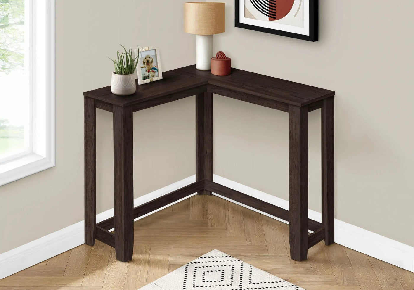 Corner Accent Console Table for Entryway by HouseOfZazla
