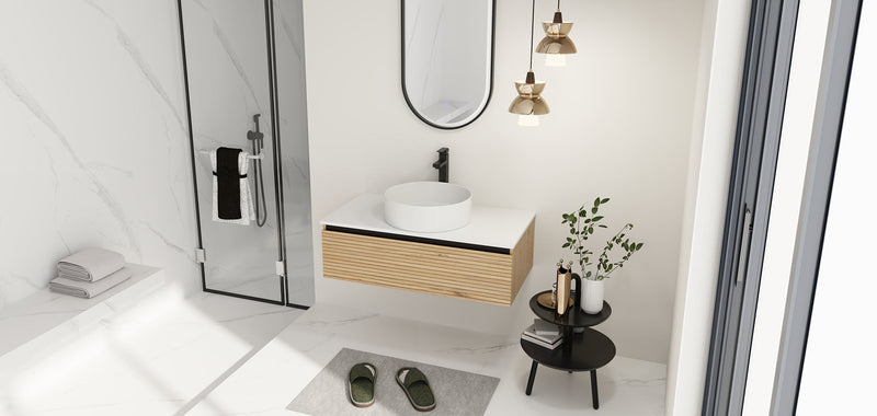 36'' Wall Mounted Bathroom Vanity with Resin Sink, photo 10 of 10