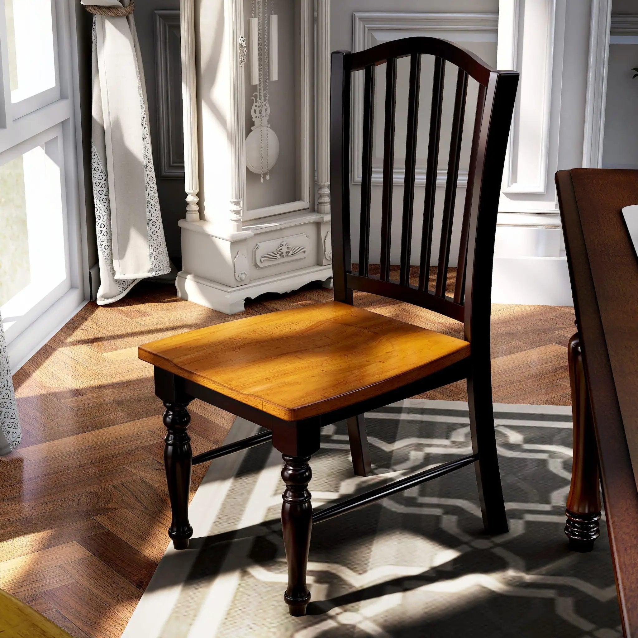 Dining Side Chairs (Set of 2) - Black / Oak by HouseOfZazla