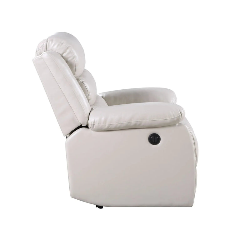 Eilbra - Synthetic Leather Power Motion Recliner - Beige by HouseOfZazla