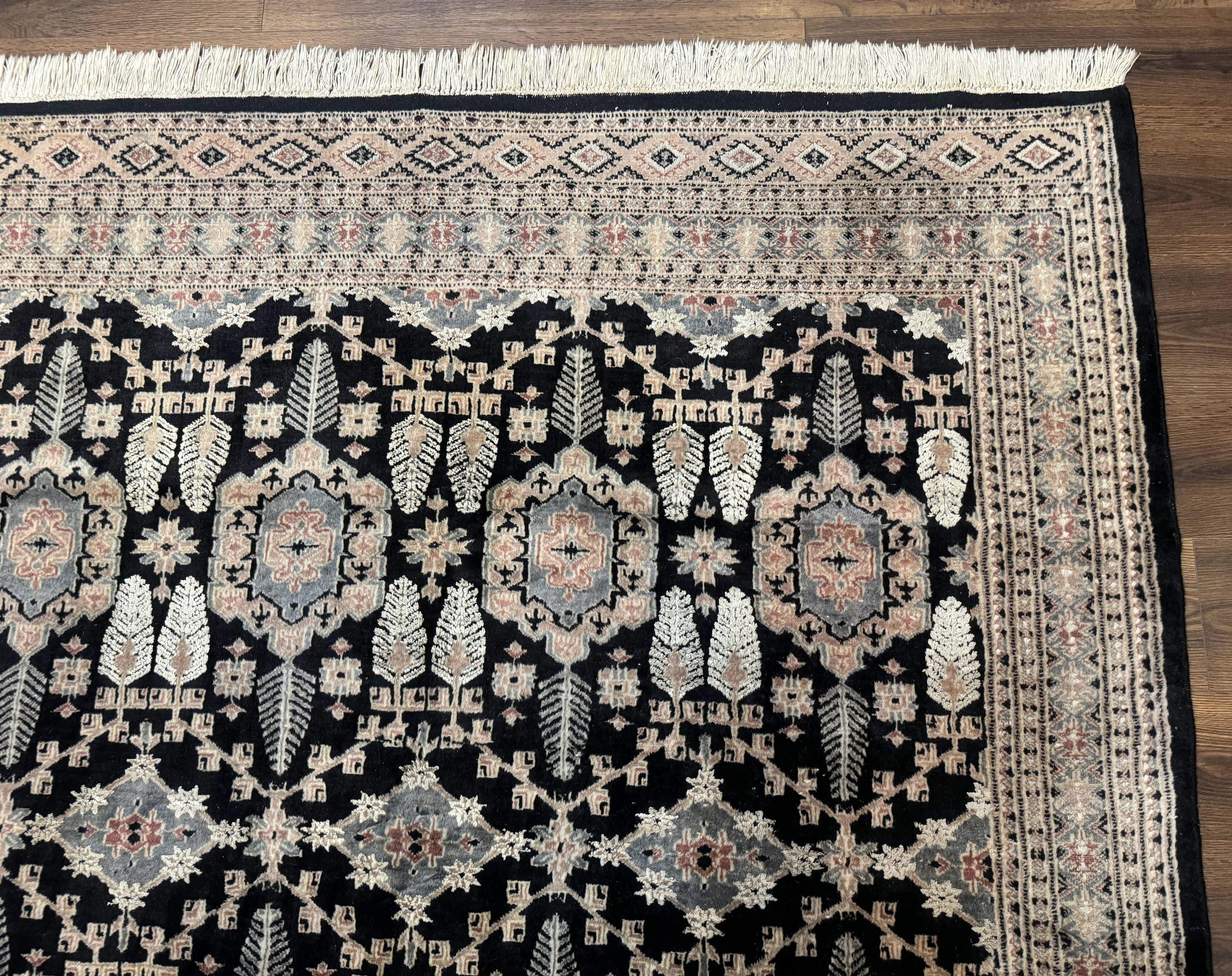 Turkoman Bokhara Rug 6x9, Pakistani Carpet, Black, Hand Knotted by Jewel Rugs