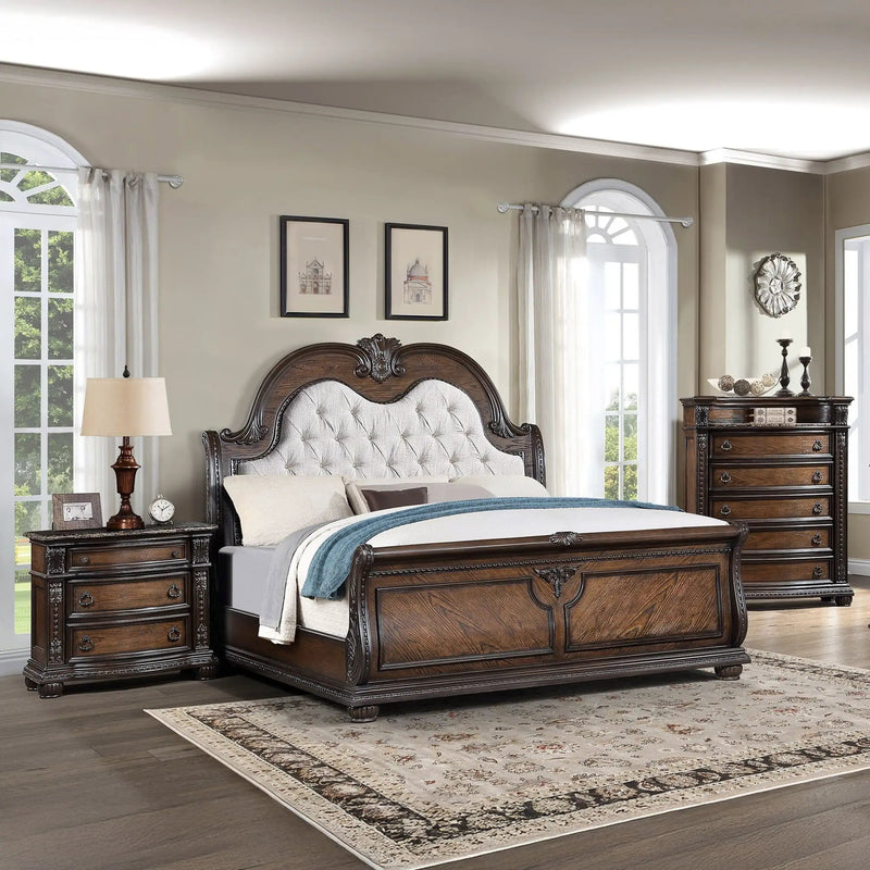 5 Drawer Tall Chest - Brown / Coffee by Unique Piece Furniture