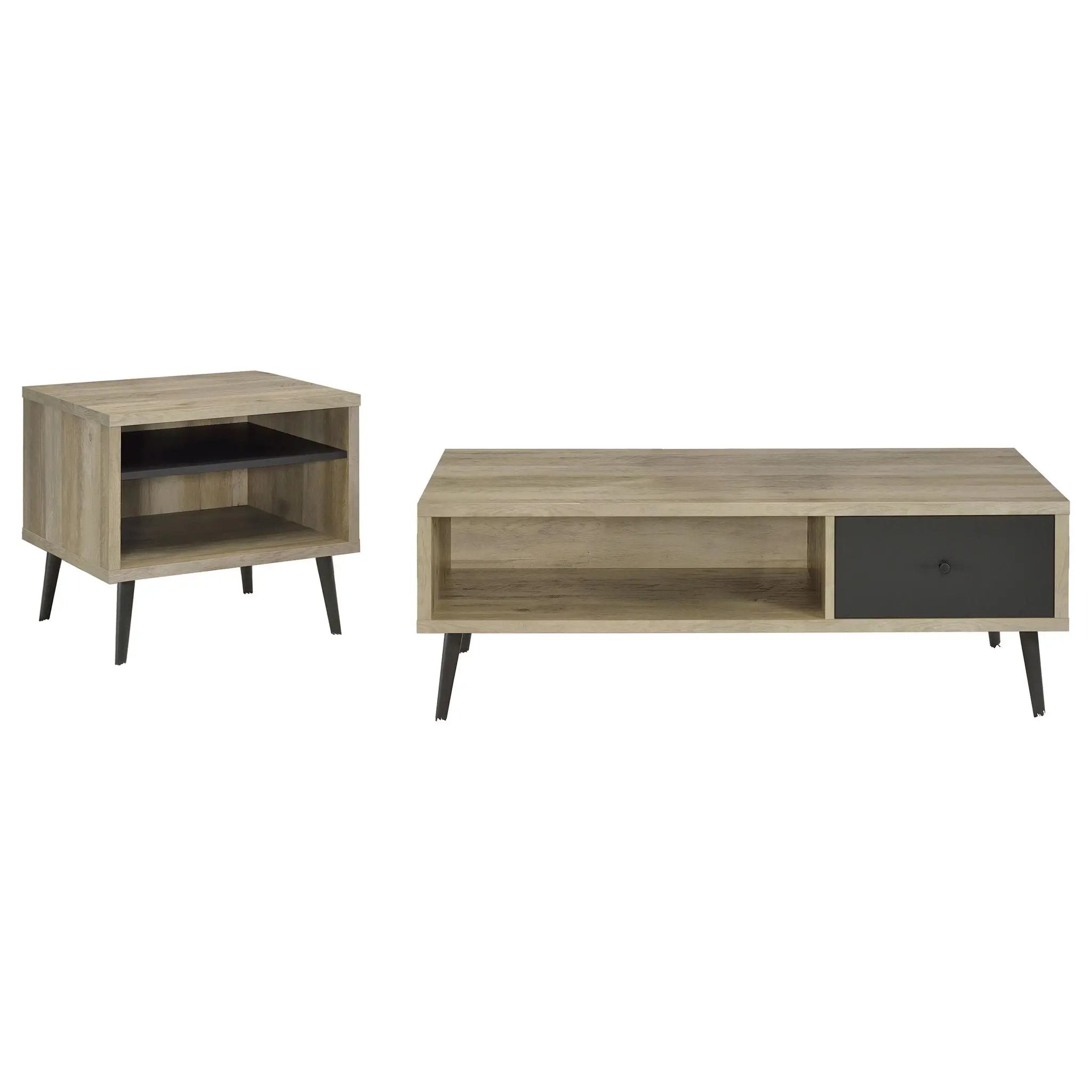 Welsh 2-piece Coffee and End Table Set Distressed Pine by Unique Piece Furniture