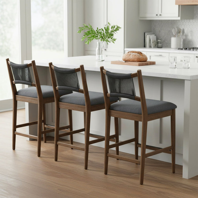 Arno Indoor Upholstered Wooden Counter Stool by HouseOfZazla
