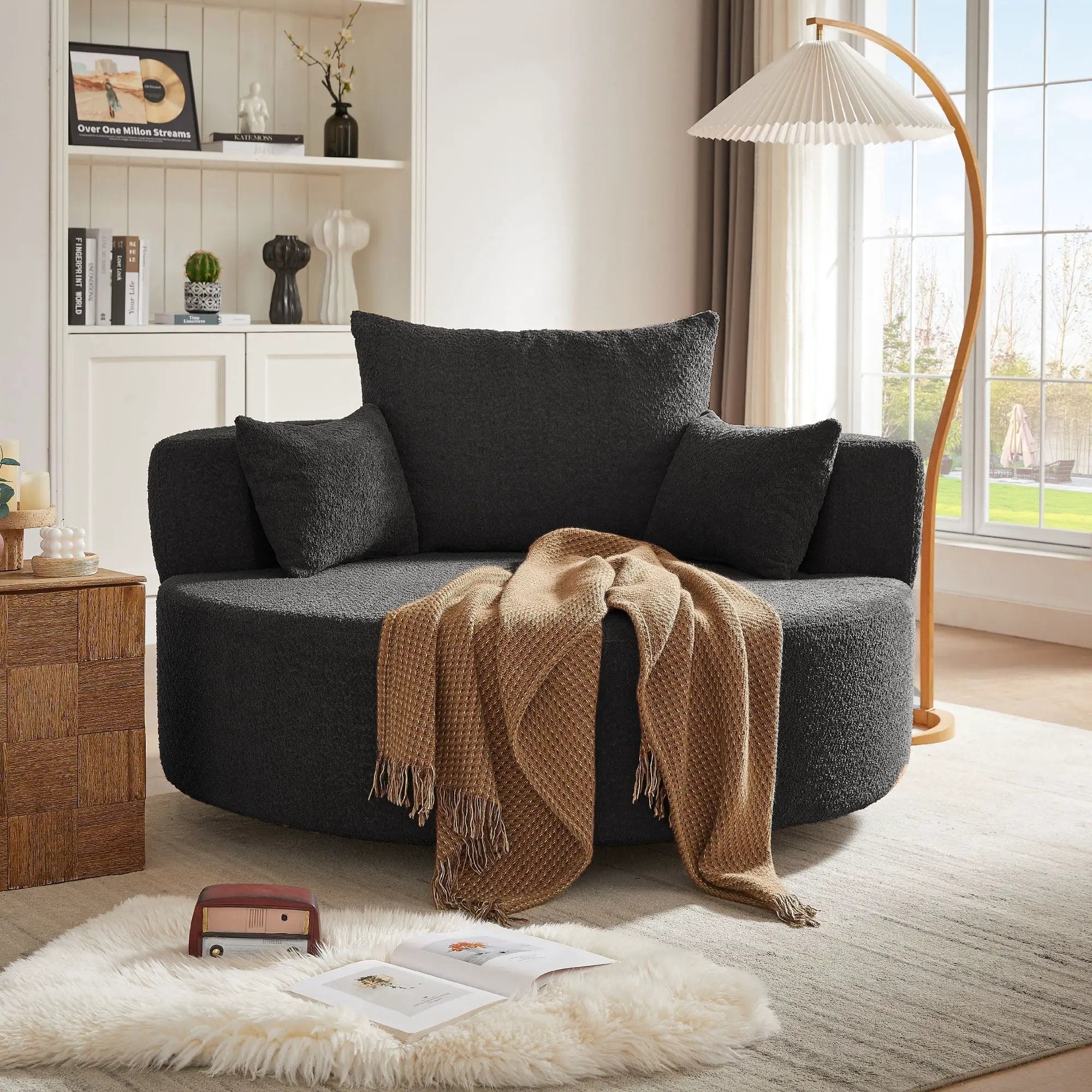 360° Swivel Chair Accent Barrel Chair With Removable Pillows by HouseOfZazla