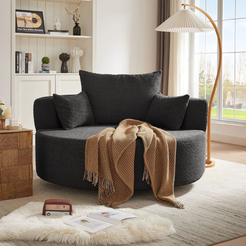 360° Swivel Chair Accent Barrel Chair With Removable Pillows by HouseOfZazla