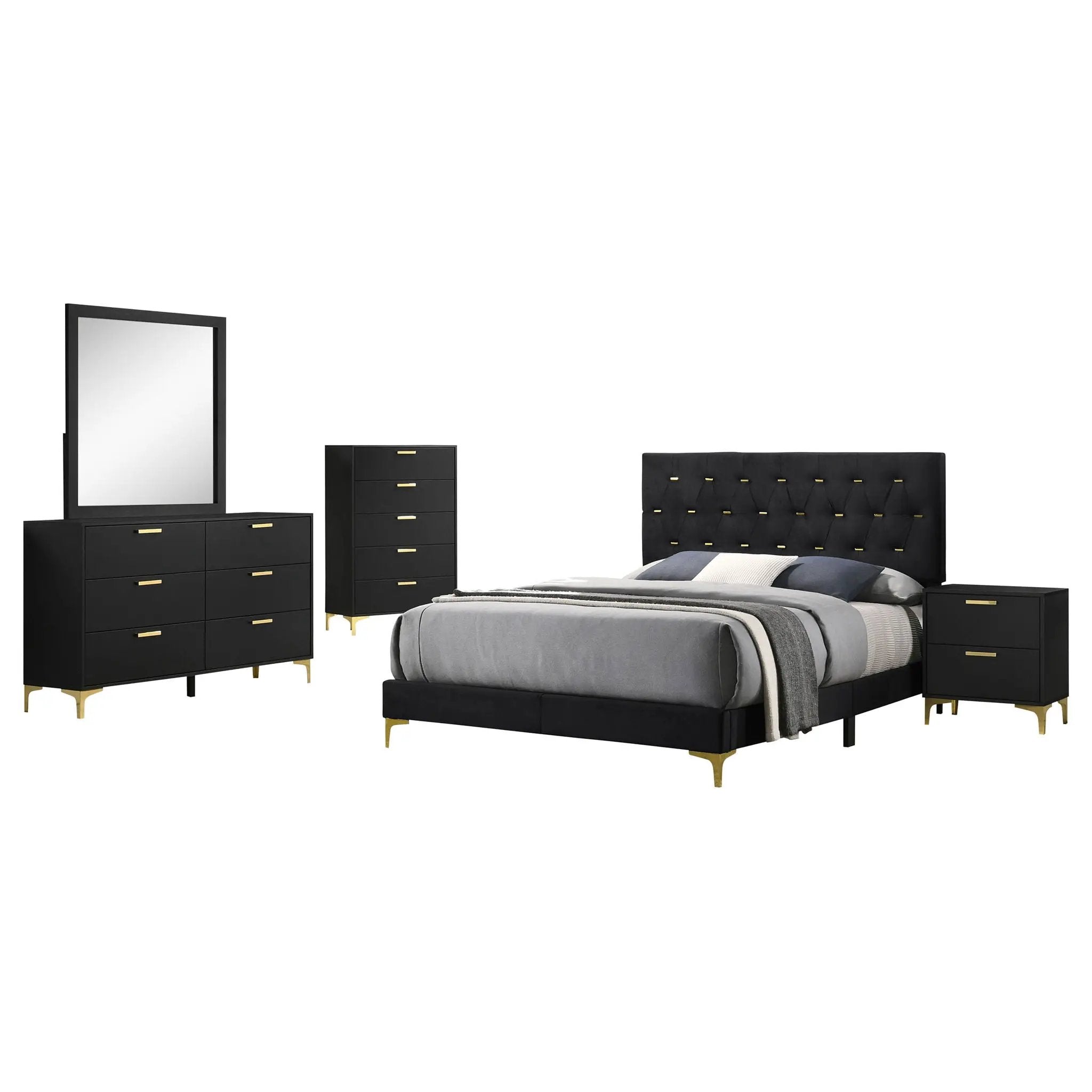 Kendall 5-piece California King Bedroom Set Black by Unique Piece Furniture