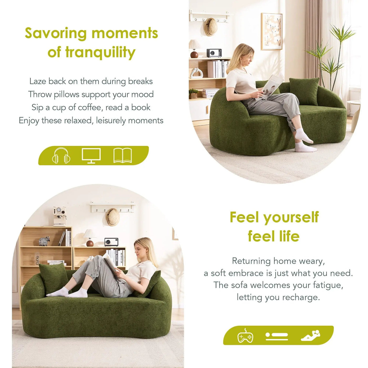 Loveseat Sofa, Compact Design For Small Spaces by Unique Piece Furniture
