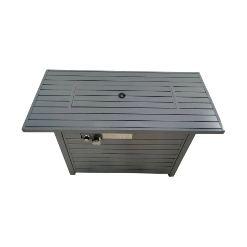Propane Outdoor Fire Pit Table With Lid High-Quality Materials - Gray by HouseOfZazla