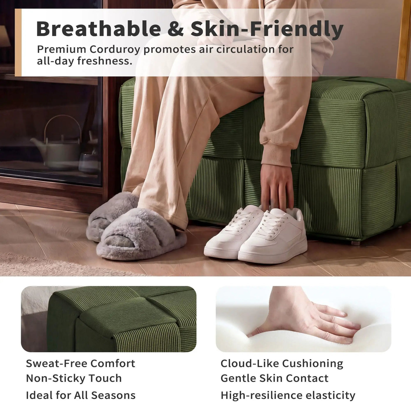 Modern Ottoman Foot Rest With Woven Design by Unique Piece Furniture