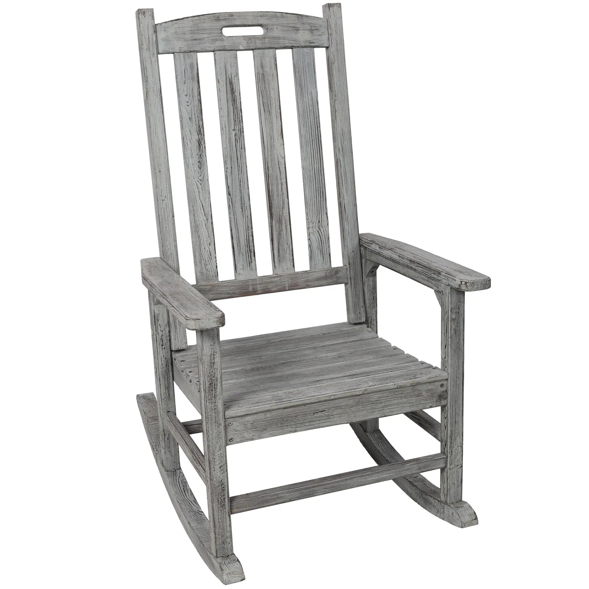 Oversized Porch Rocker Chair With Wide Seat And Tall Backrest by HouseOfZazla