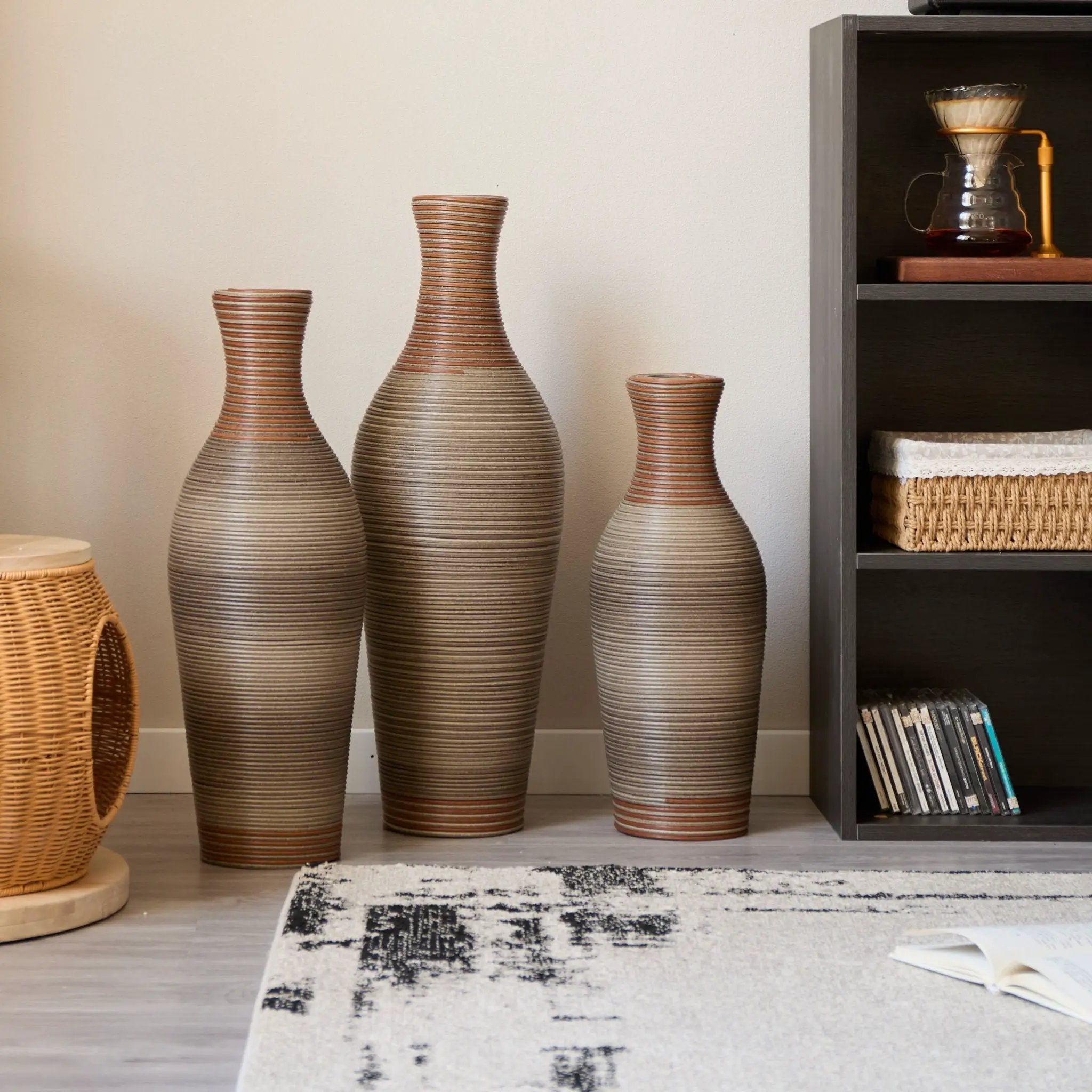 Classic And Neat Floor Vase, High Independent Flower Stand (Set of 3) by HouseOfZazla