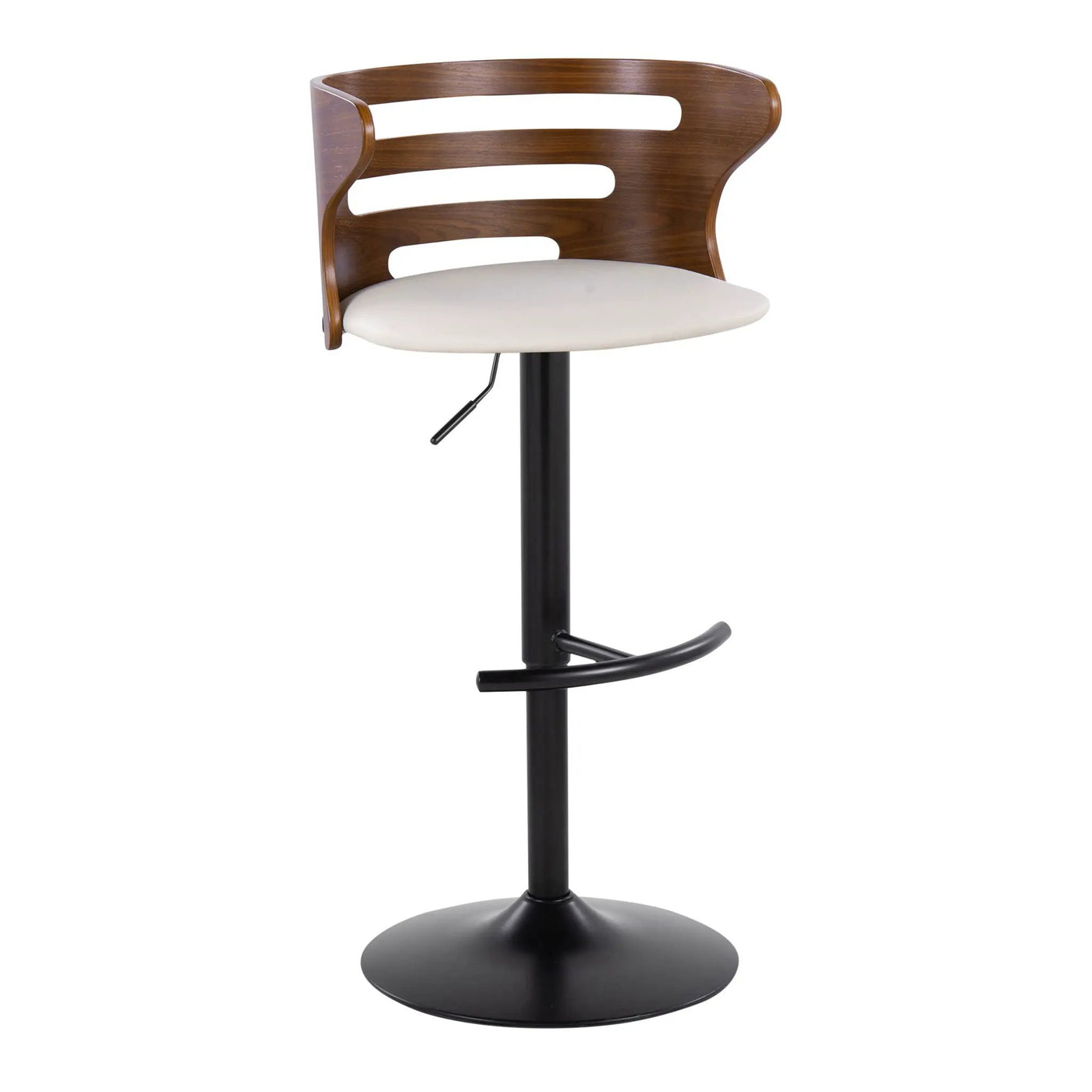 Cosi - Mid Century Modern Adjustable Barstool With Swivel With Rounded T Footrest (Set of 2) by HouseOfZazla