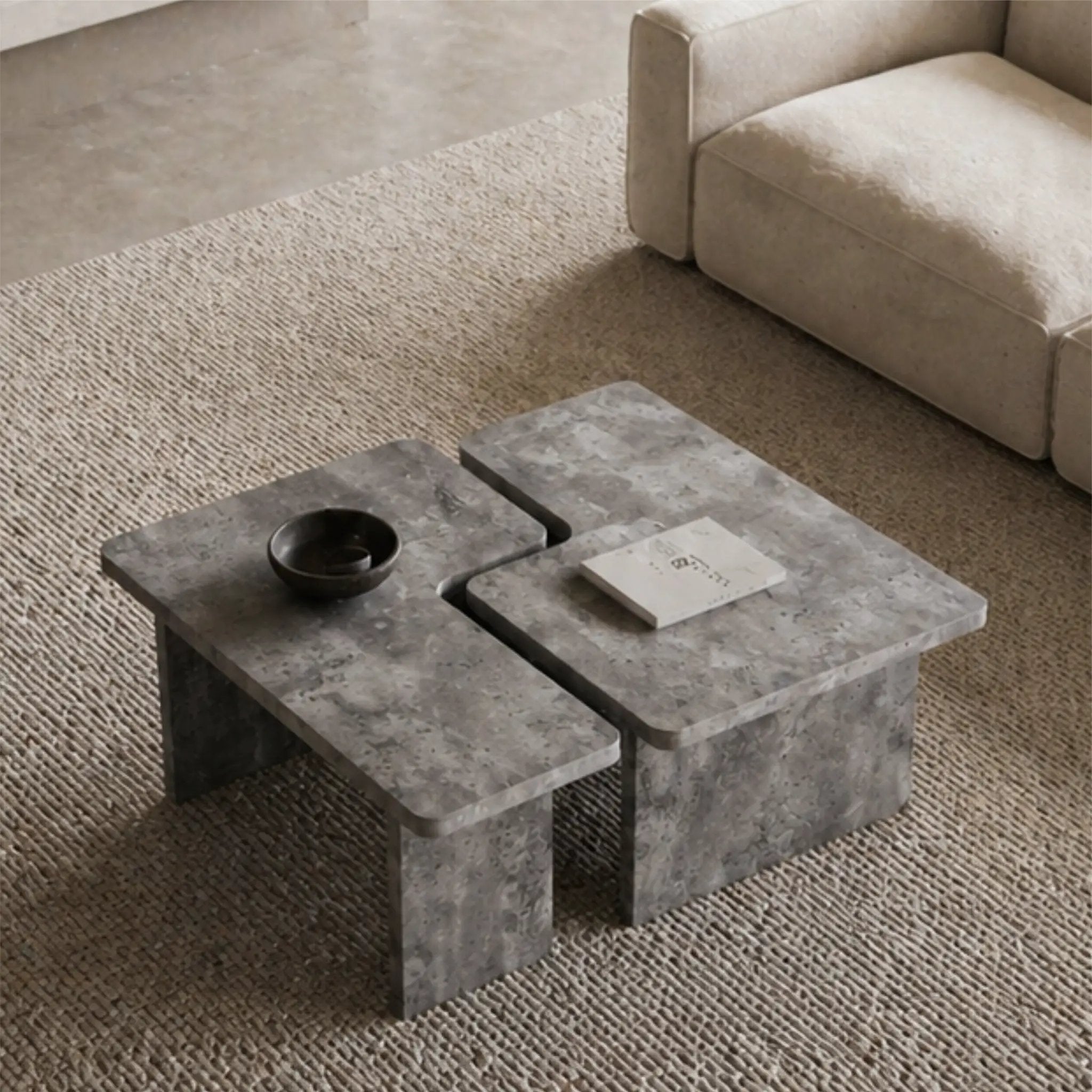 Modular Concrete Coffee Table Set of 2 by HouseOfZazla