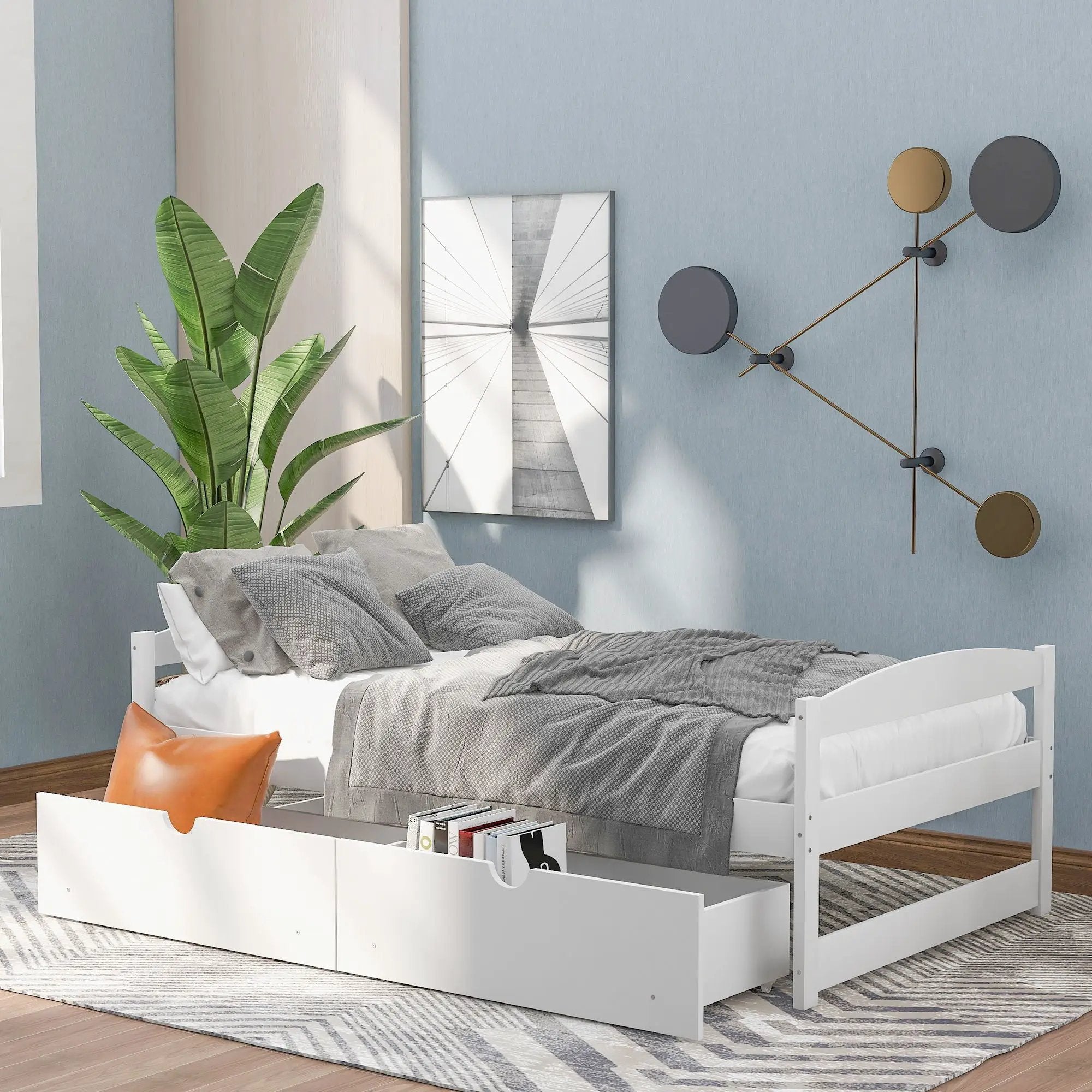Platform Bed With 2 Drawers by Unique Piece Furniture