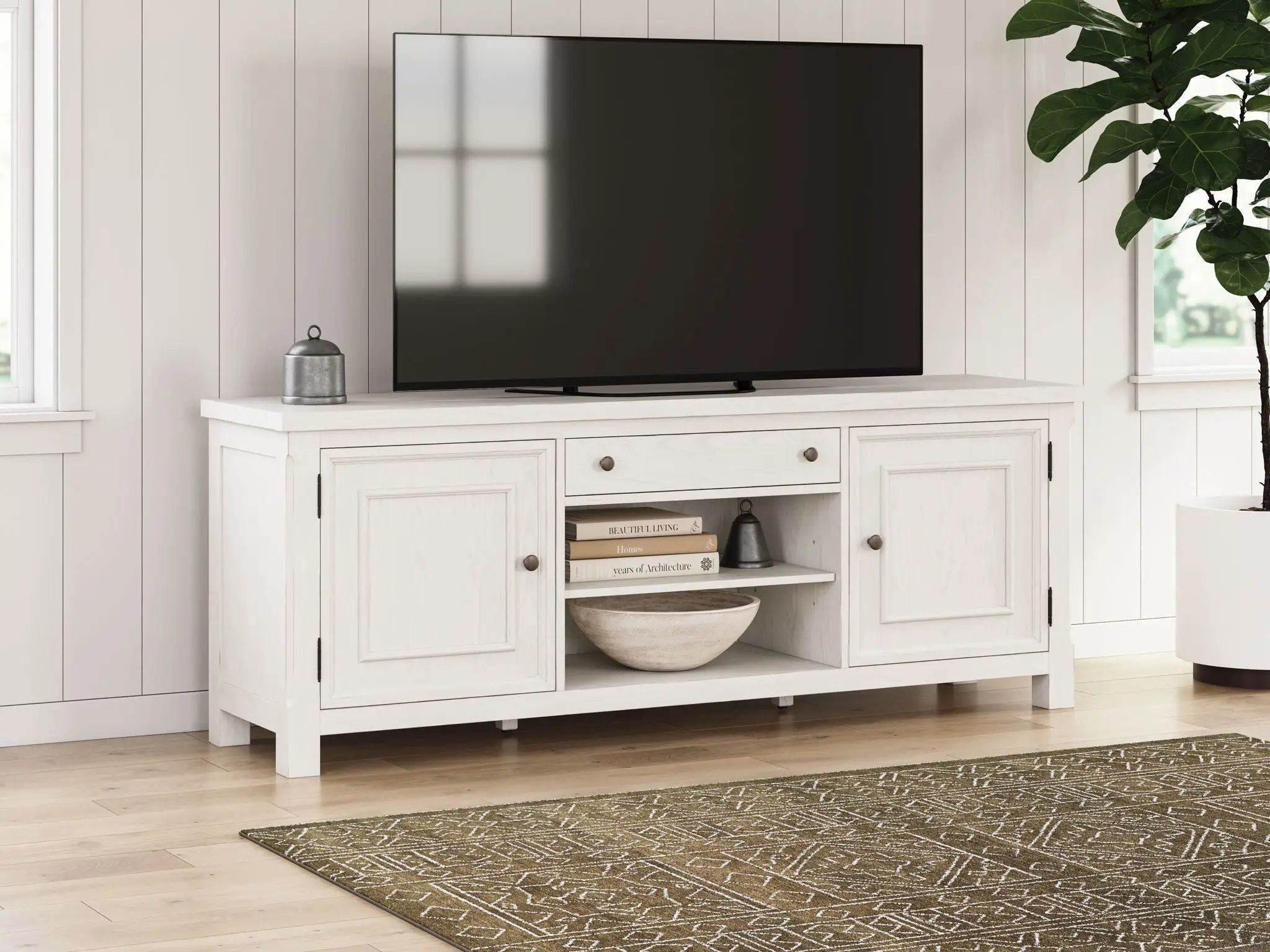 Robbinsdale - Extra Large TV Stand - Antique White by Unique Piece Furniture
