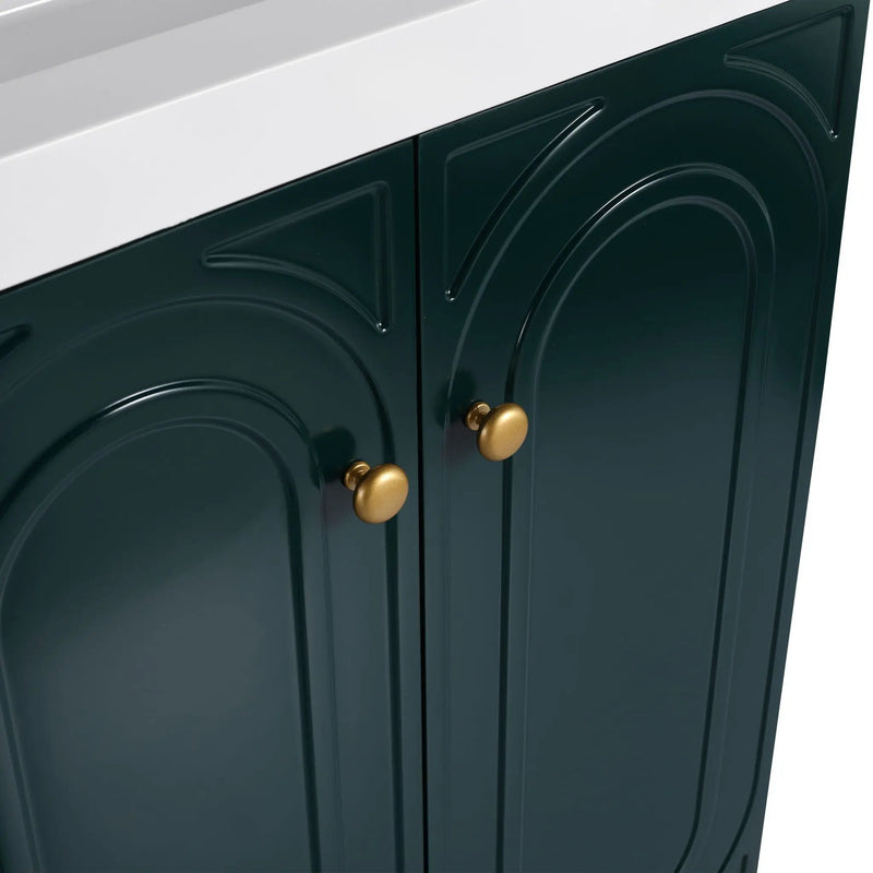 Modern Freestanding Bathroom Vanity With Soft Close Cabinet Doors by HouseOfZazla