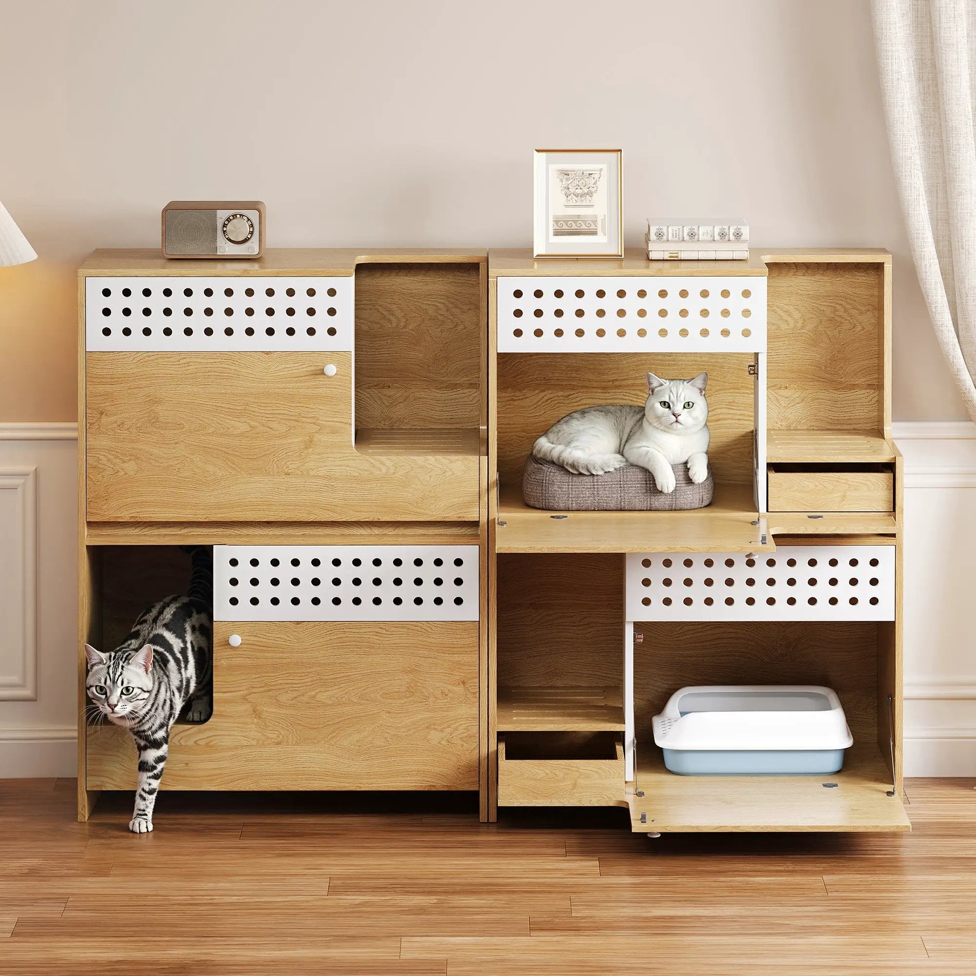 2-Piece Modern 2 IN 1 Cat Furniture Set by HouseOfZazla