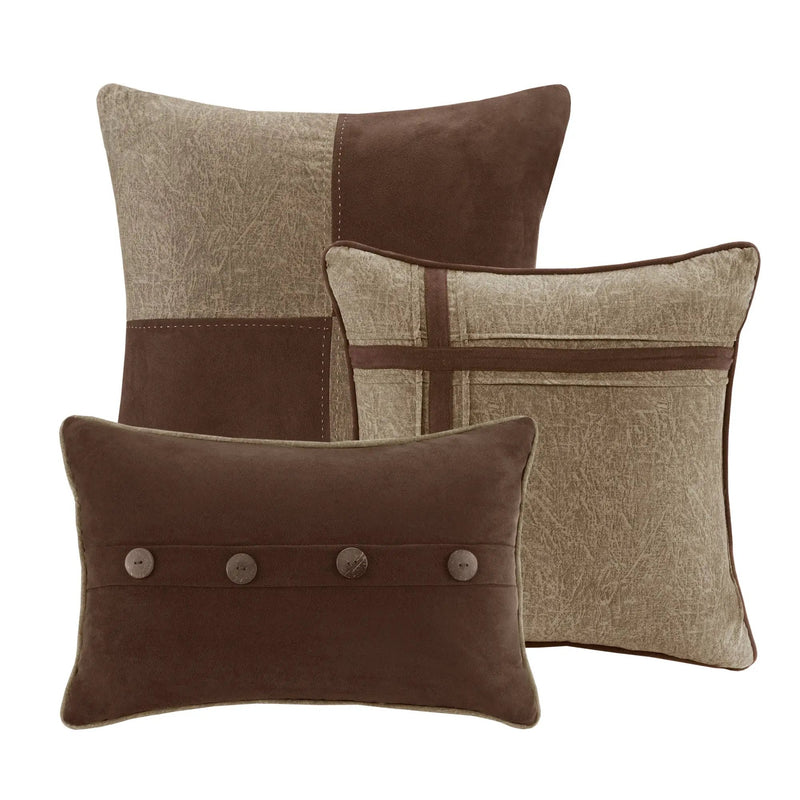 7 Piece Faux Suede Comforter Set Brown King by HouseOfZazla