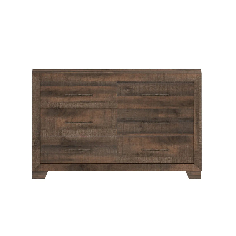 6 Drawer Wooden Dresser - Brown by HouseOfZazla