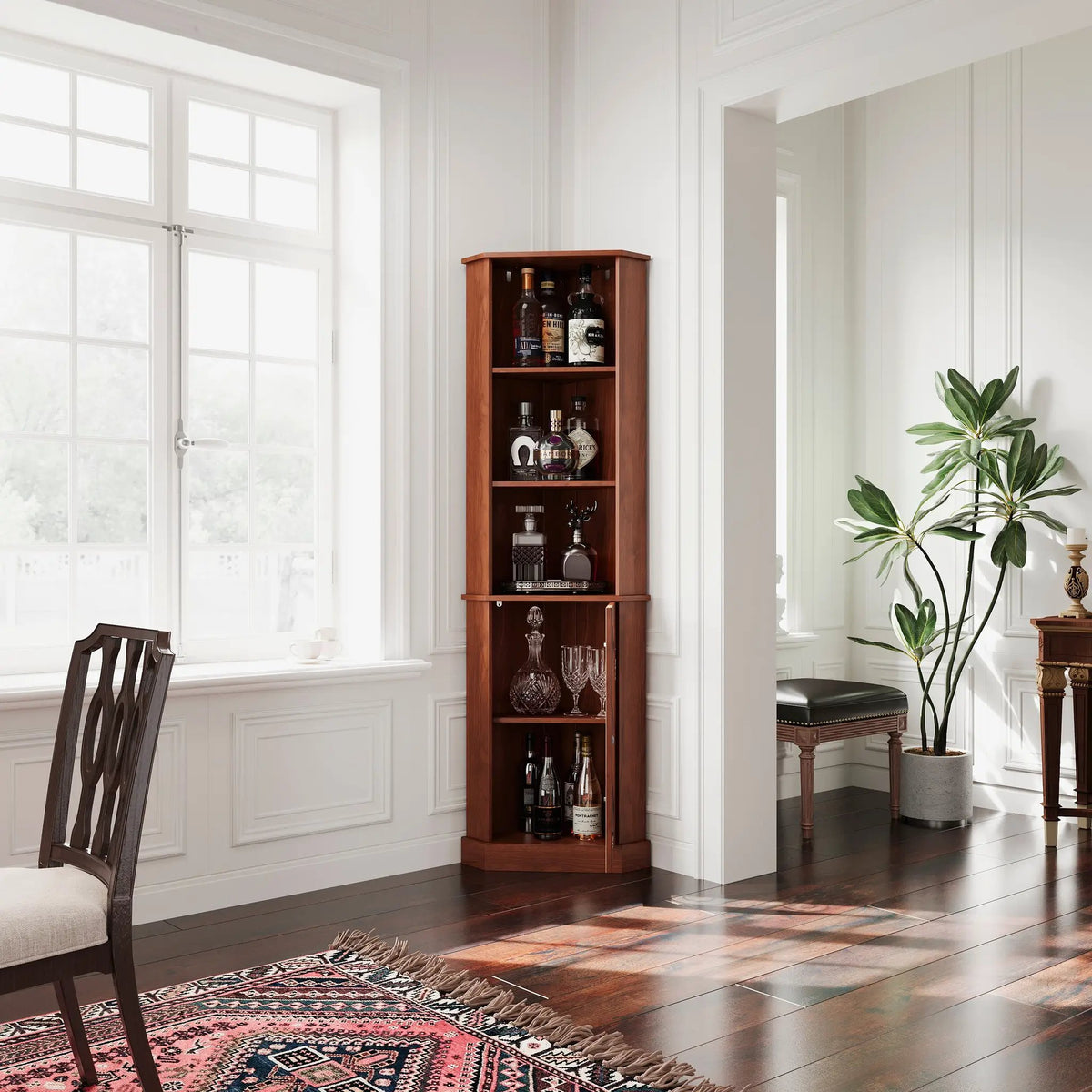 Tall Corner Bar Cabinet with Storage by HouseOfZazla
