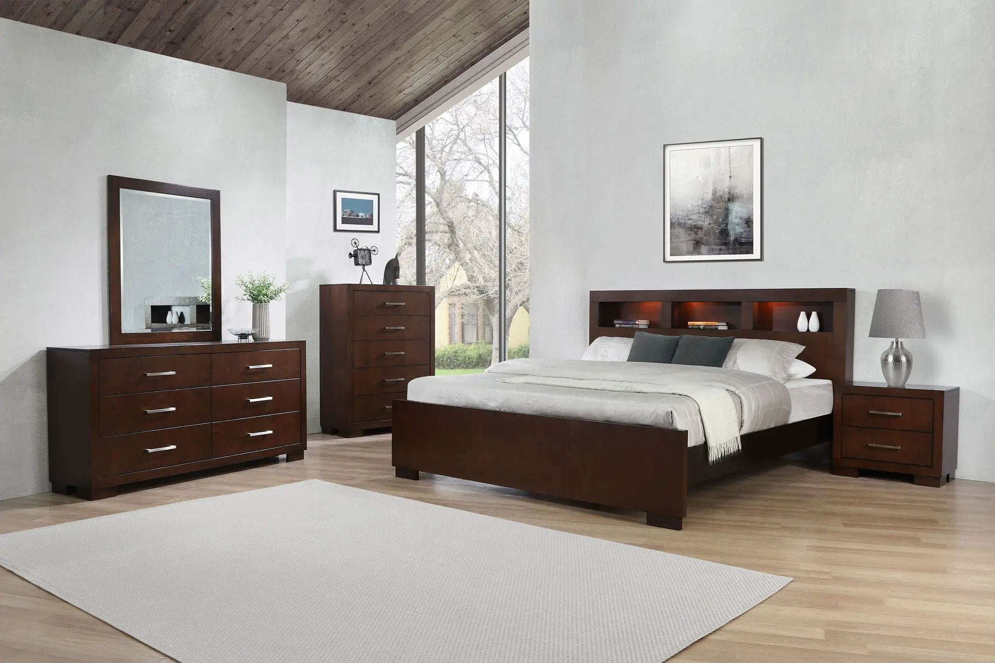 Jessica 5-piece Eastern King Bedroom Set Cappuccino by Unique Piece Furniture