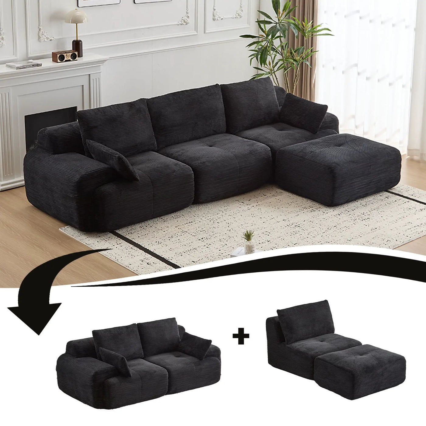 Compressed Sofa Large Sectional Couches for Living Room by HouseOfZazla
