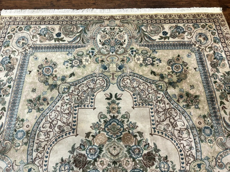 Pak Persian Rug 8 x 10.6, Elegant Oriental Carpet, Floral Medallion, Vintage Handmade Wool Rug, FIne 240 KPSI by Jewel Rugs