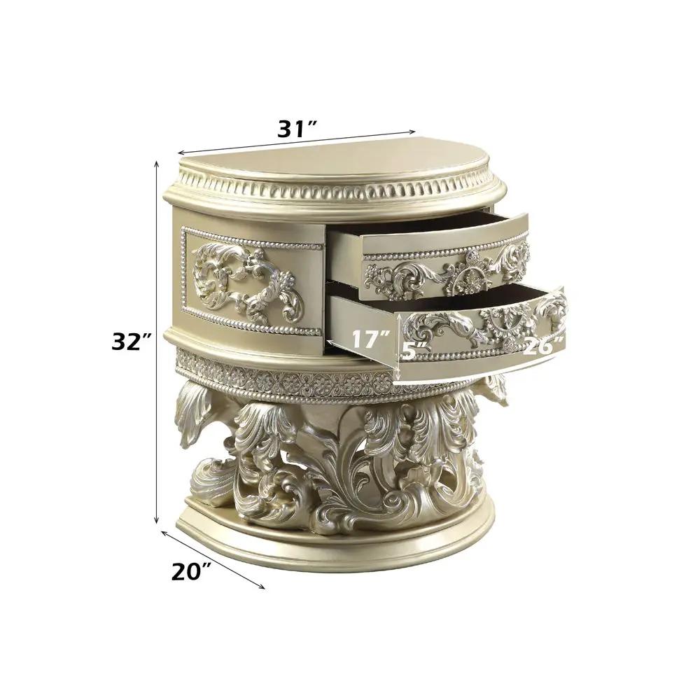 Vatican - Nightstand - Champagne Silver by Unique Piece Furniture