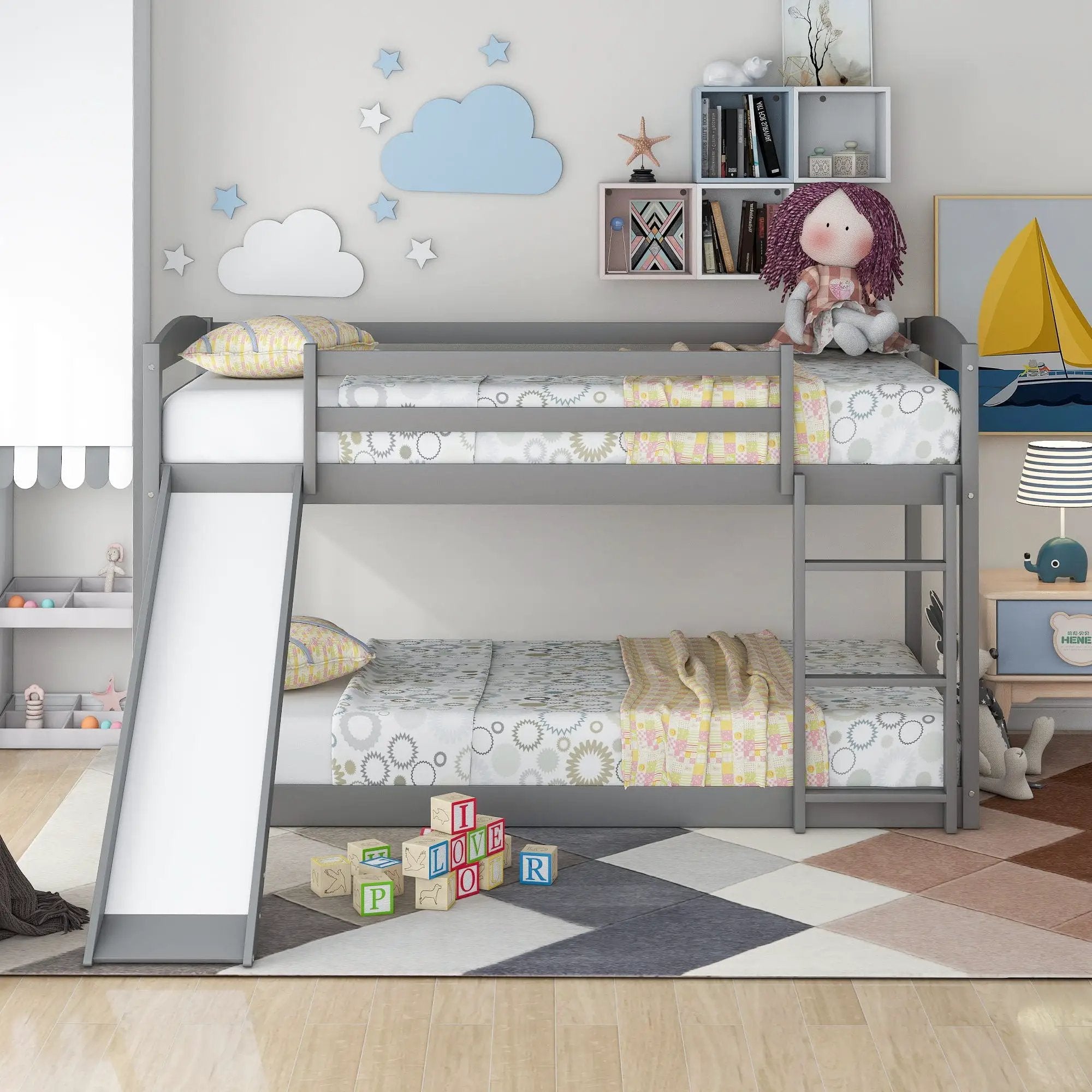 Durable Bunk Bed With Convertible Slide And Ladder by Unique Piece Furniture