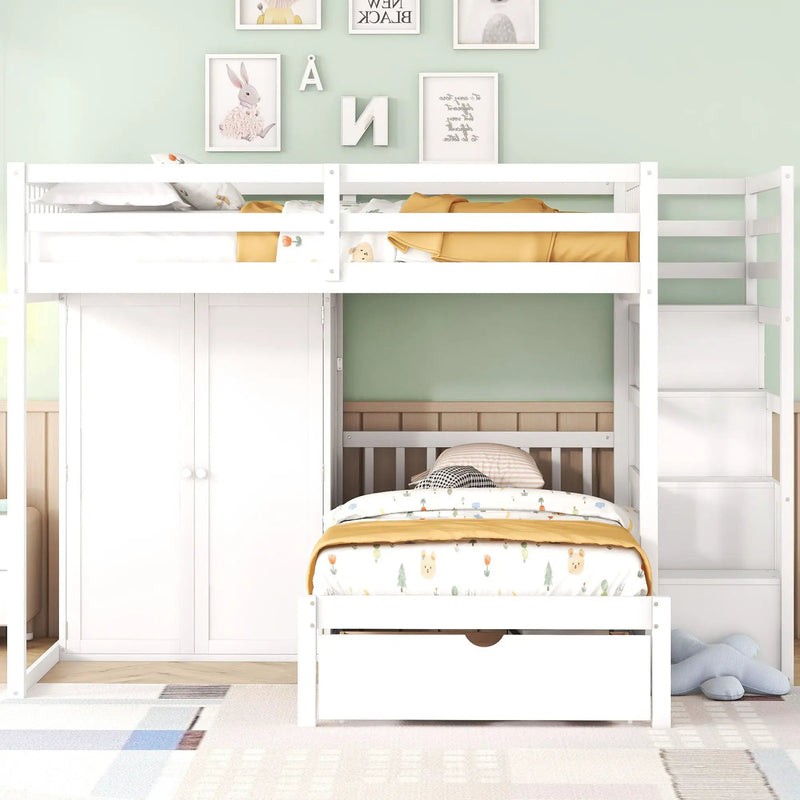 Bunk Bed With Wardrobe, Drawers by HouseOfZazla