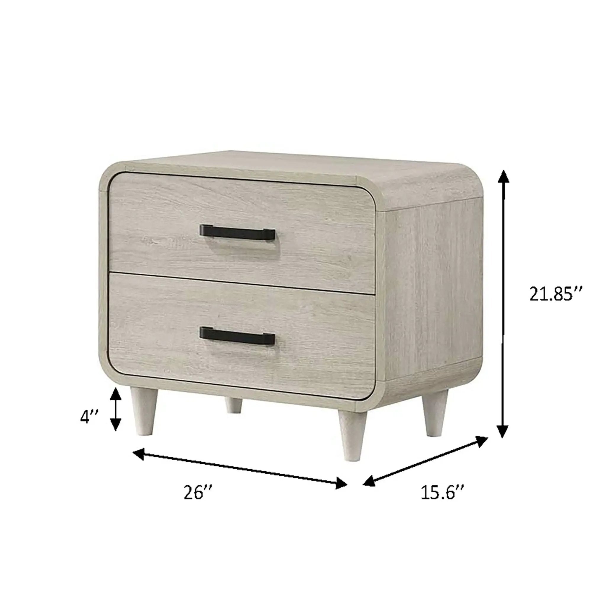 Nightstand With 2 Drawers, Ample Storage Space - Antique White by Unique Piece Furniture