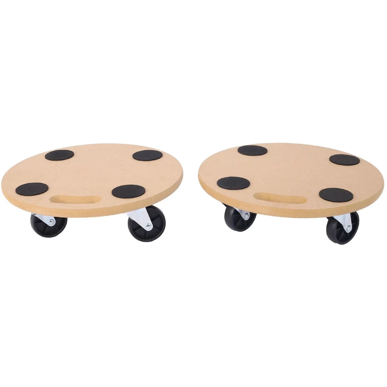 Furniture Moving Dolly, Heavy Duty Wood Rolling Mover With Wheels For Piano Couch Fridge Heavy Items, Securely Holds 500 Lbs (2 Piece Round Platform) - Natural by Unique Piece Furniture