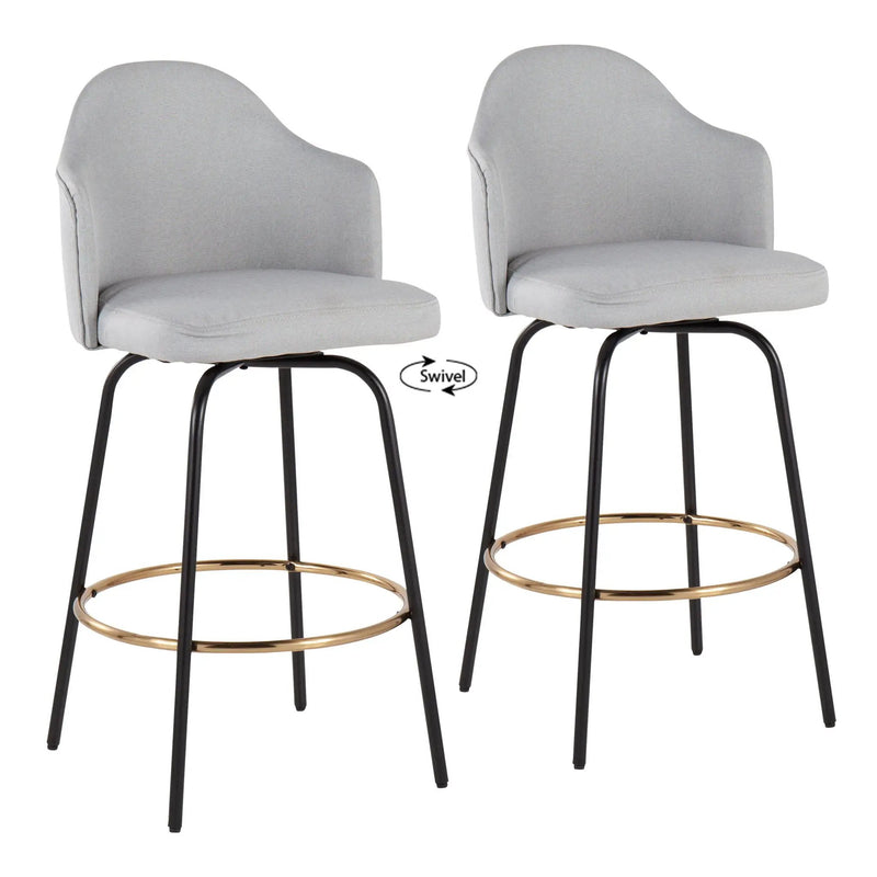 Ahoy - Contemporary Fixed Height Counter Stool Round Footrest (Set of 2) by HouseOfZazla