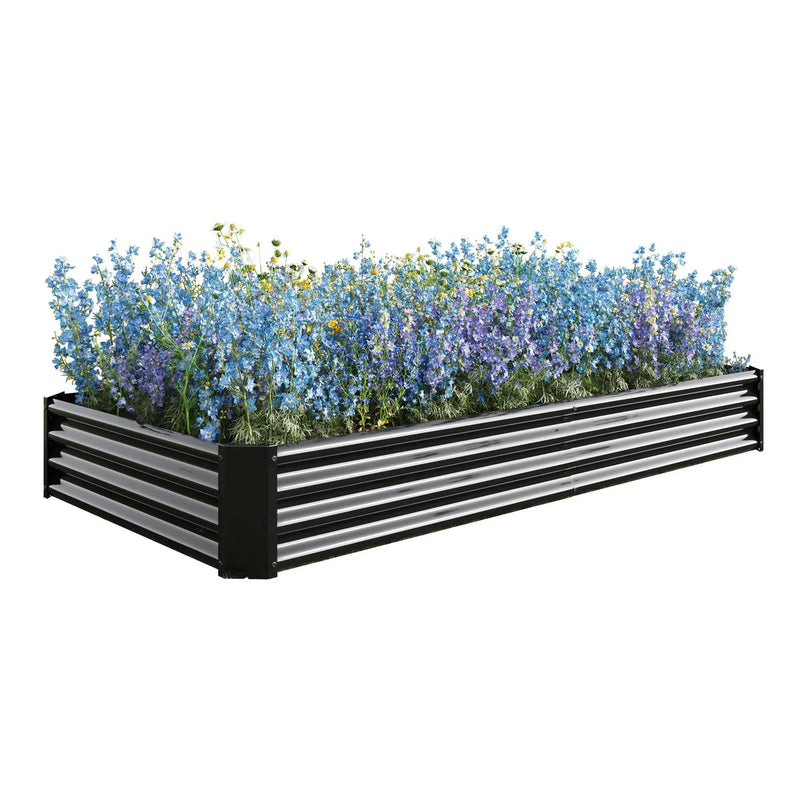 Raised Garden Bed Kit - Metal 7.6x3.7x0.98 ft Black by HouseOfZazla
