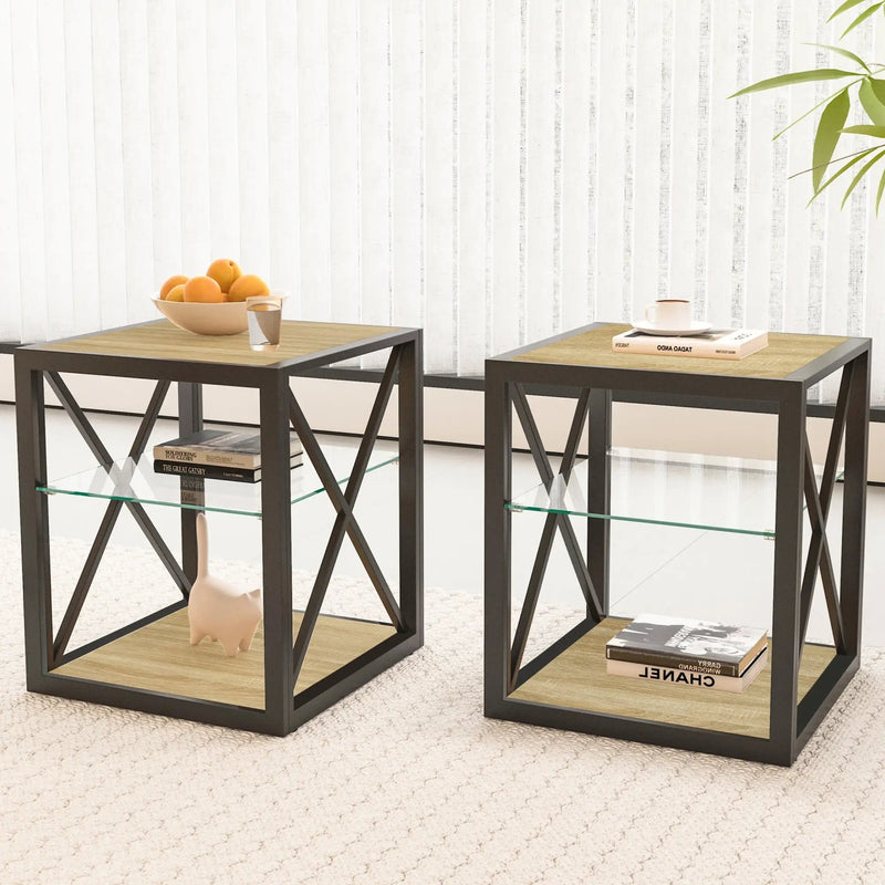 Set of 2 Modern End Table Nightstands by HouseOfZazla
