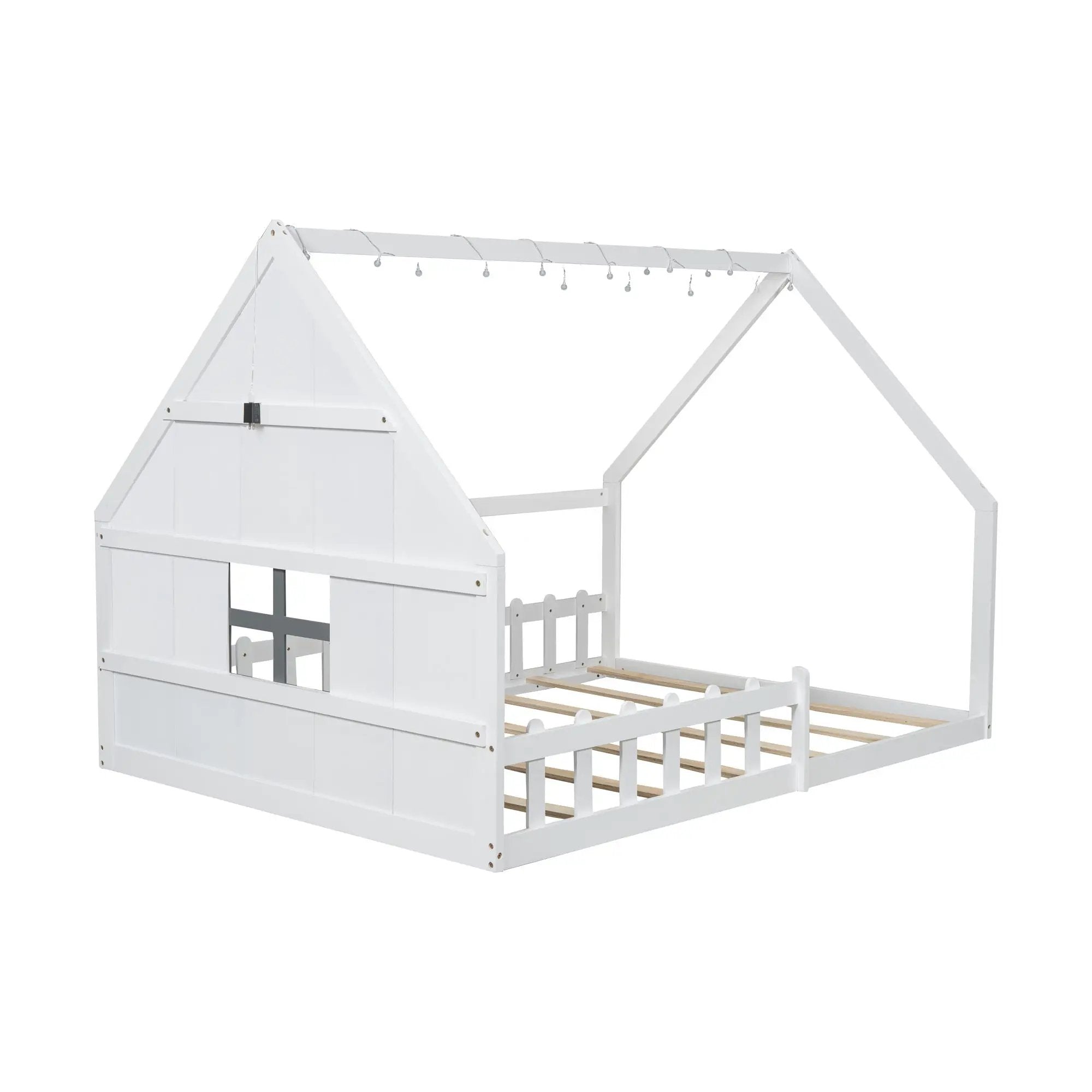 House Bed With Window And Fence by Unique Piece Furniture