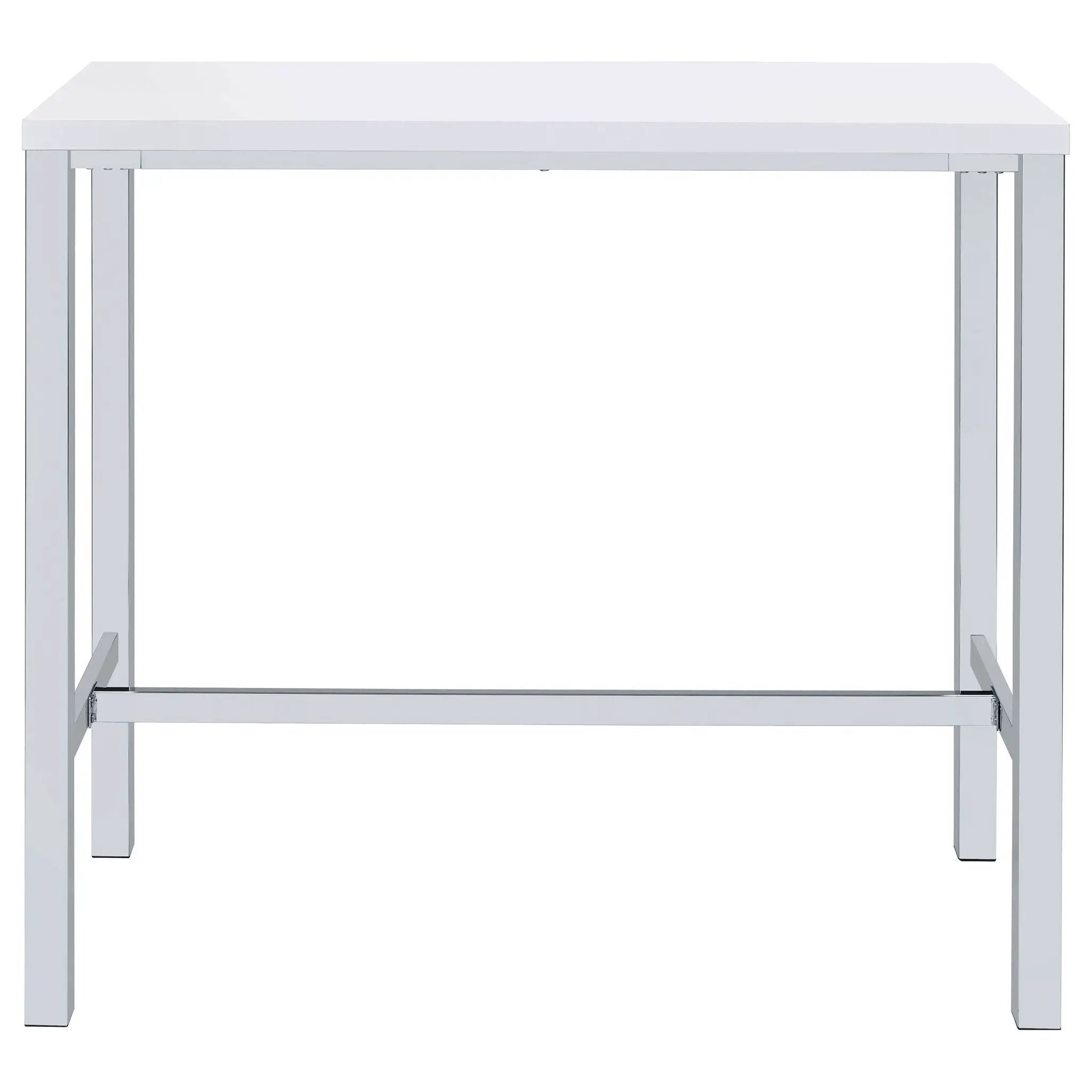 Natividad 5-piece Pub Height Bar Table Set White High Gloss by Unique Piece Furniture