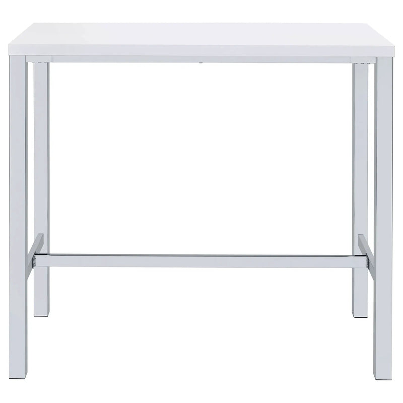 Natividad 5-piece Pub Height Bar Table Set White High Gloss by Unique Piece Furniture