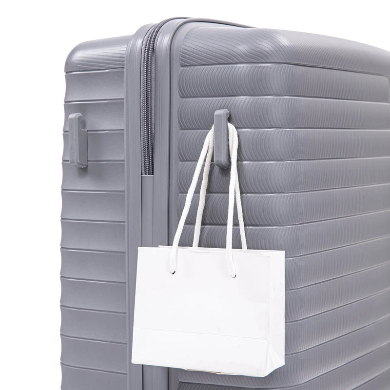 4-Piece PP Spinner Wheel Luggage Set with Cosmetic Case, Light Gray by HouseOfZazla