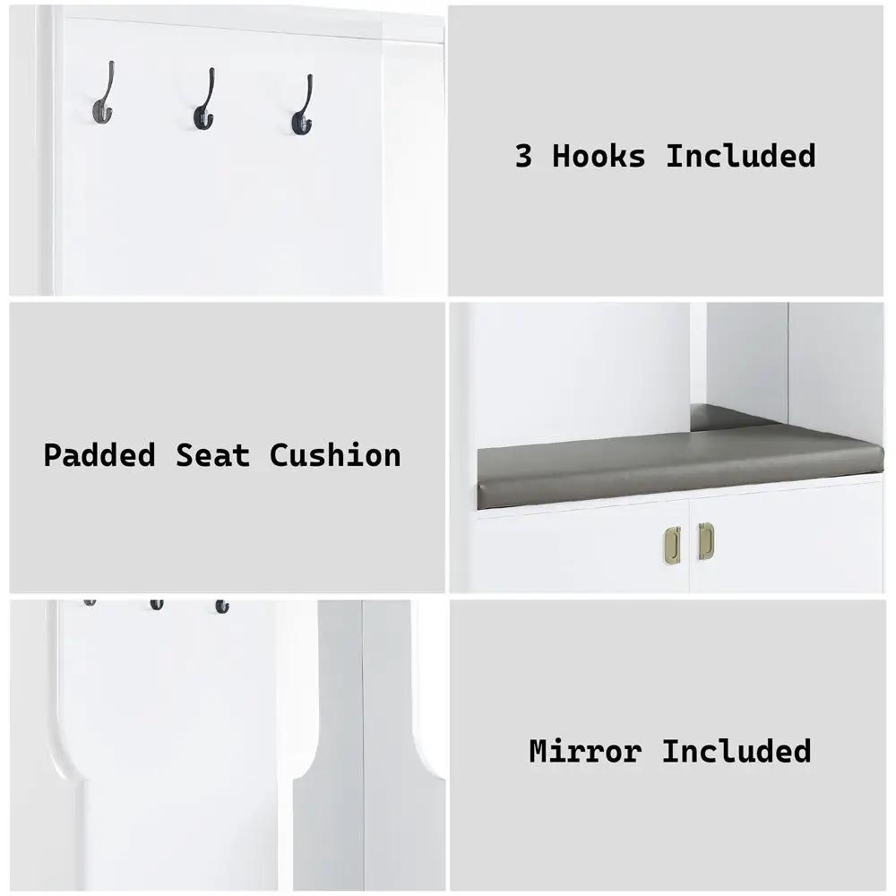 Buck II - Hall Tree - White High Gloss by Unique Piece Furniture