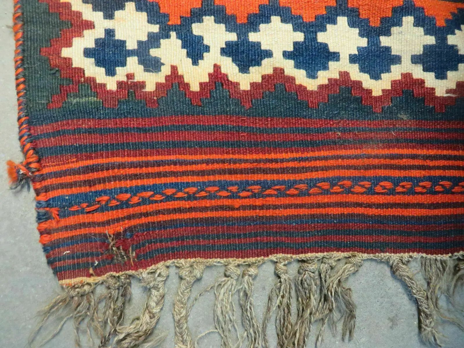 5' X 10' Antique Turkish Kilim Handmade Flat Weave Wool Rug Red Colorful Veg Dye Bohemian Boho Chic Tribal Style And Design by Jewel Rugs