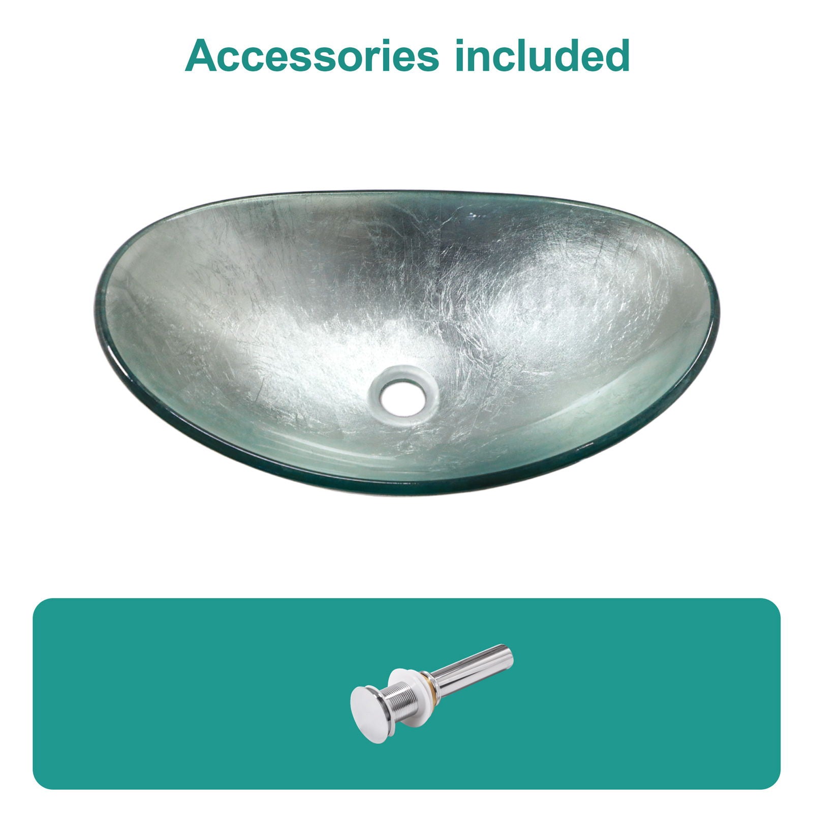 Tempered Glass Vessel Sink With Boat Shape Pop-Up Drain by HouseOfZazla