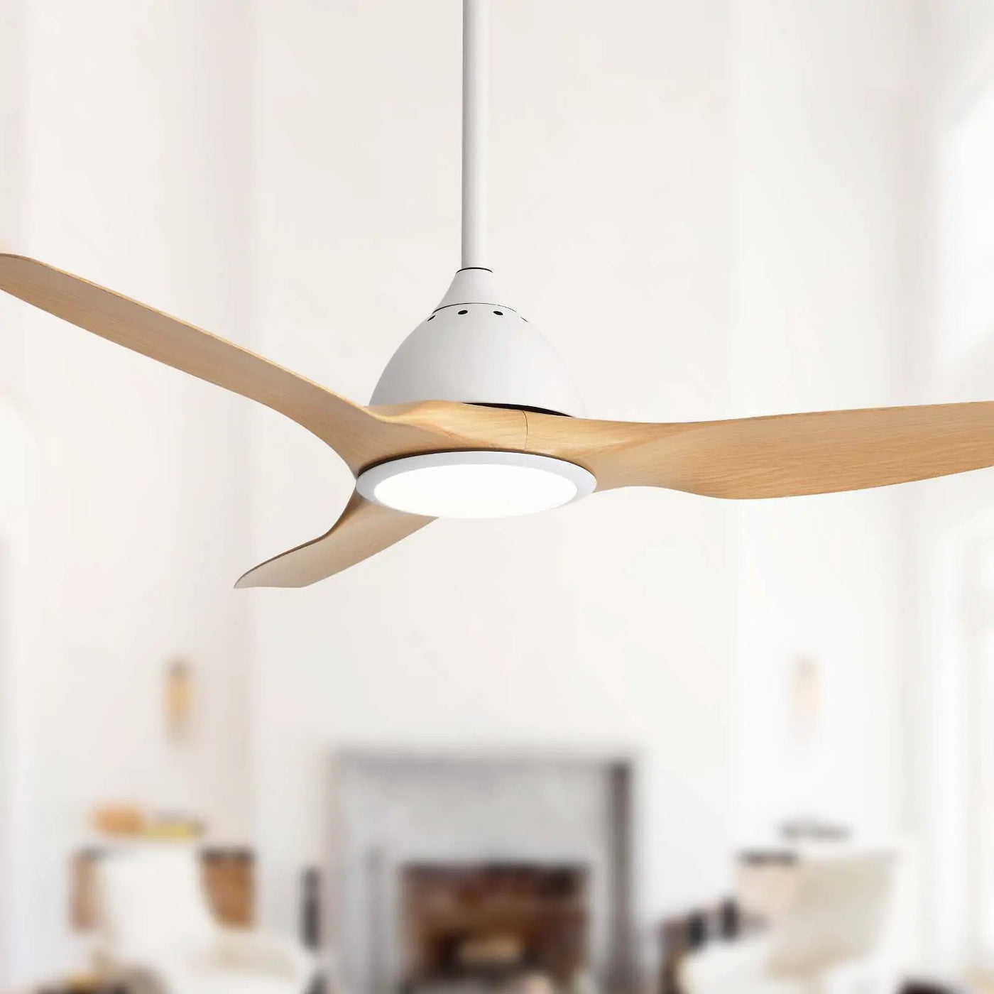 Bredoom Ceiling Fan With Remote Control And LED Light, Blades, Reversible DC Motor For Indoor / Outdoor Use by Unique Piece Furniture