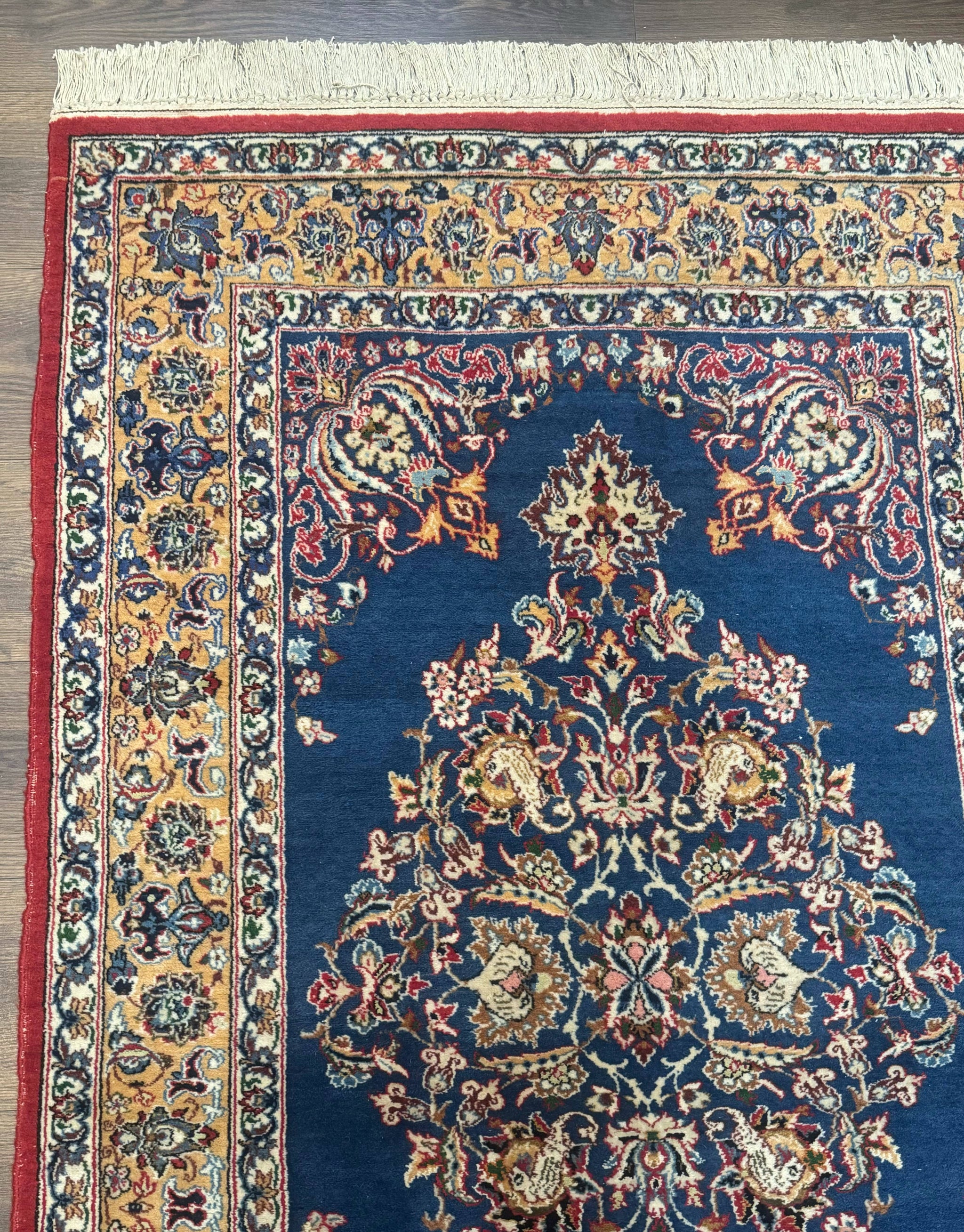 Blue Persian Qum Rug 3.6 x 5, Floral Medallion, Fine 310 KPSI by Jewel Rugs