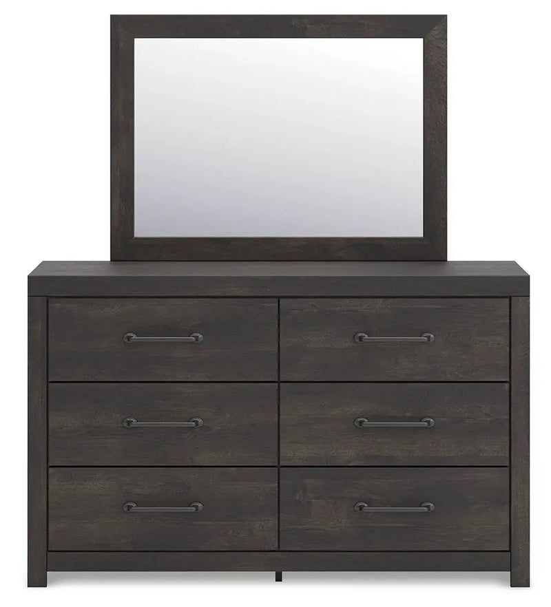 Hollivern - Dresser And Mirror - Dark Gray by Unique Piece Furniture